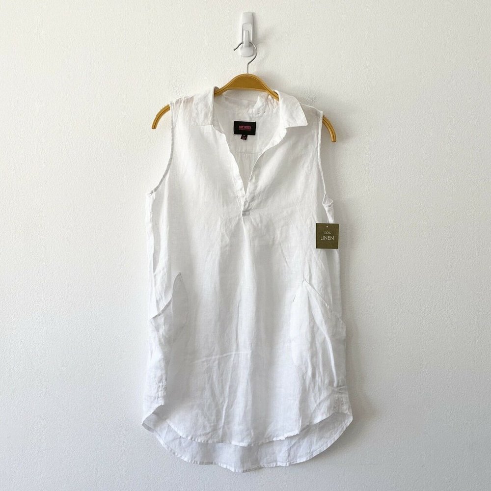 NWT Forcynthia Beachwear Linen Coverup Shirt Top